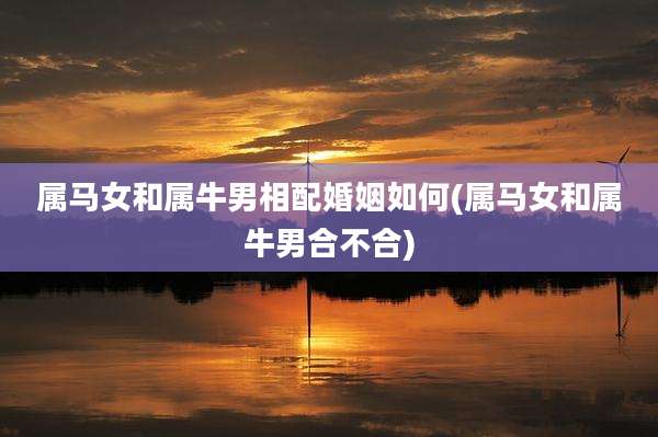 属马女和属牛男相配婚姻如何(属马女和属牛男合不合)