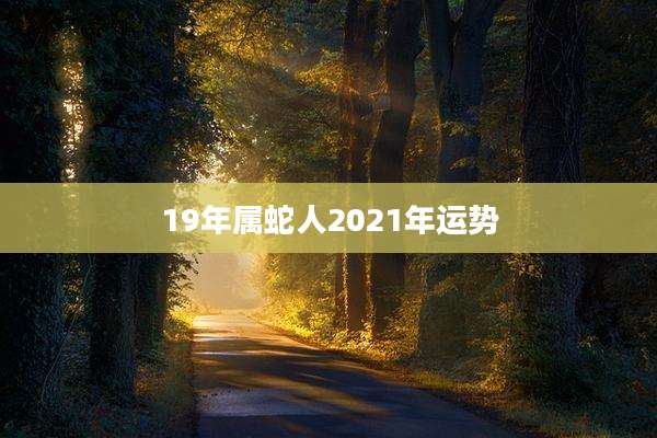 19年属蛇人2021年运势