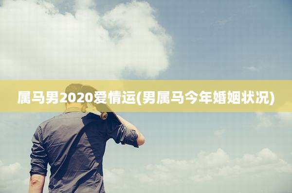 属马男2020爱情运(男属马今年婚姻状况)