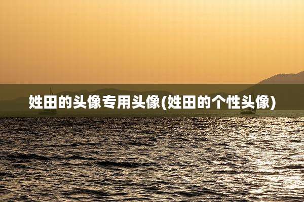 姓田的头像专用头像(姓田的个性头像)