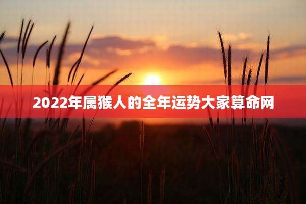 2022年属猴人的全年运势大家算命网