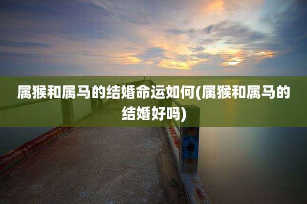 属猴和属马的结婚命运如何(属猴和属马的结婚好吗)