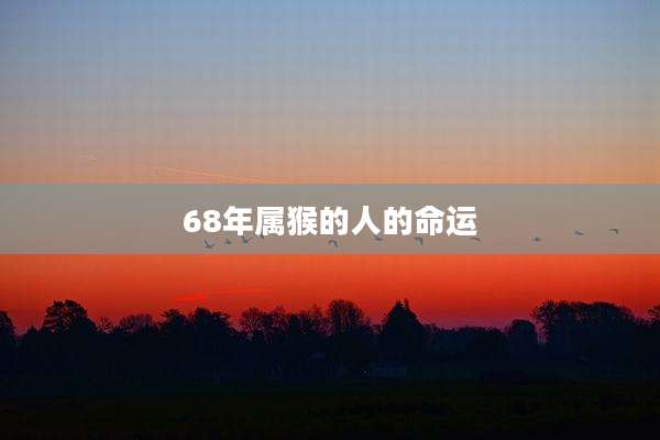 68年属猴的人的命运