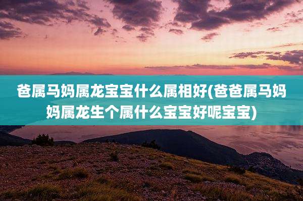 爸属马妈属龙宝宝什么属相好(爸爸属马妈妈属龙生个属什么宝宝好呢宝宝)