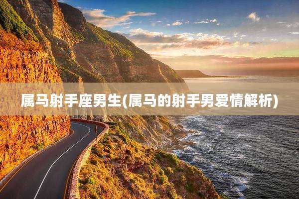 属马射手座男生(属马的射手男爱情解析)