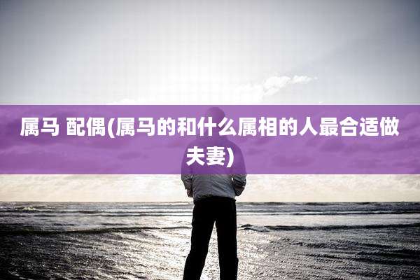 属马 配偶(属马的和什么属相的人最合适做夫妻)