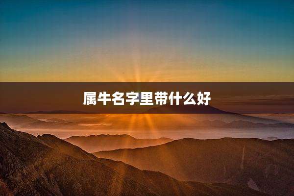 属牛名字里带什么好