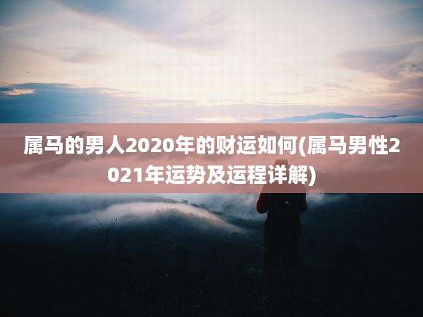 属马的男人2020年的财运如何(属马男性2021年运势及运程详解)