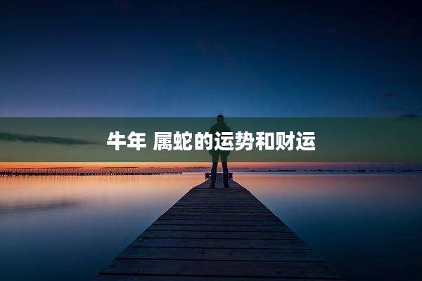 牛年 属蛇的运势和财运