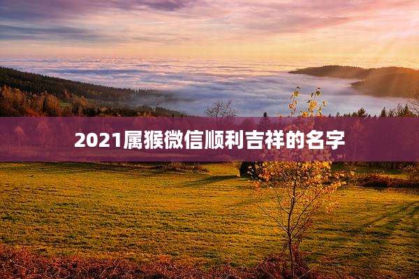 2021属猴微信顺利吉祥的名字