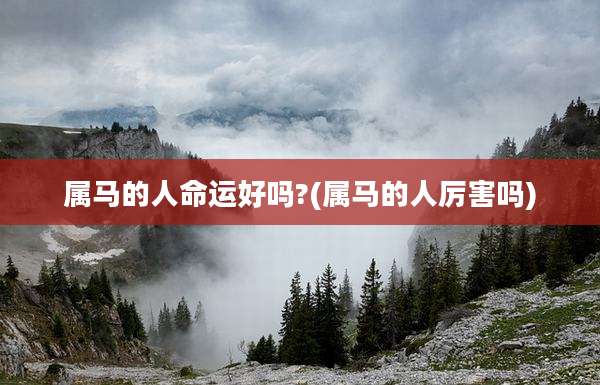 属马的人命运好吗?(属马的人厉害吗)