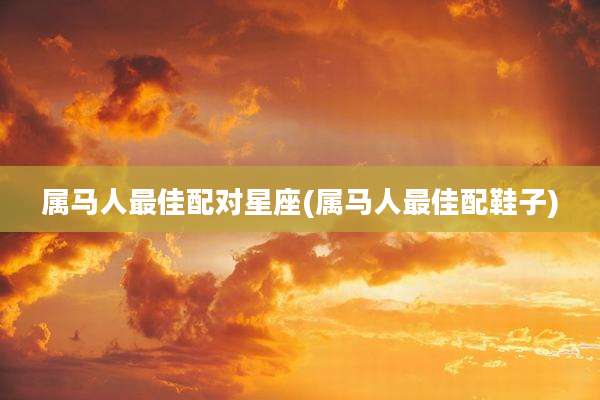 属马人最佳配对星座(属马人最佳配鞋子)