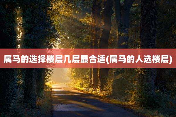 属马的选择楼层几层最合适(属马的人选楼层)