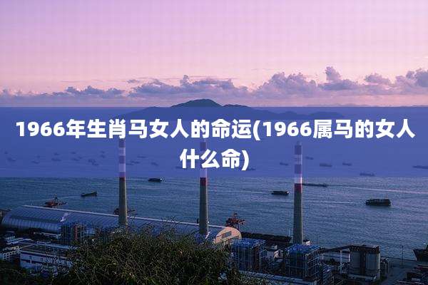 1966年生肖马女人的命运(1966属马的女人什么命)