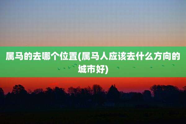 属马的去哪个位置(属马人应该去什么方向的城市好)