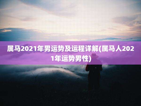 属马2021年男运势及运程详解(属马人2021年运势男性)