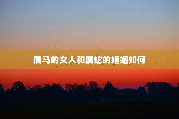 属马的女人和属蛇的婚姻如何