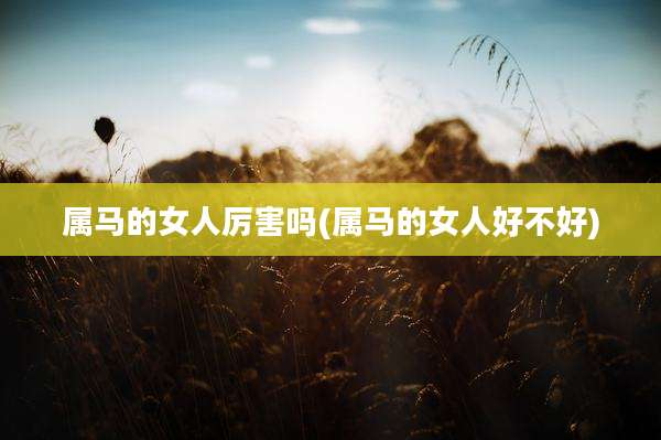 属马的女人厉害吗(属马的女人好不好)