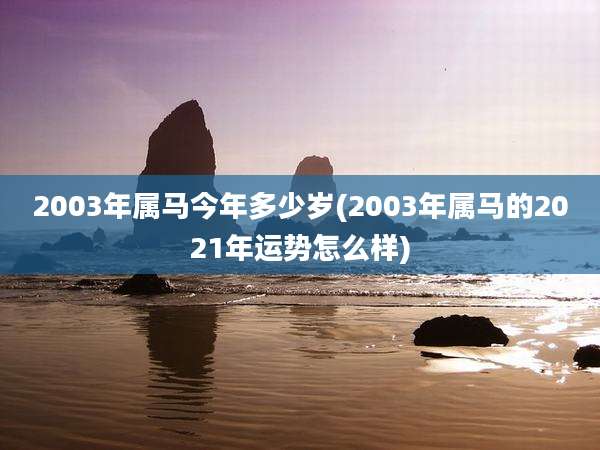 2003年属马今年多少岁(2003年属马的2021年运势怎么样)