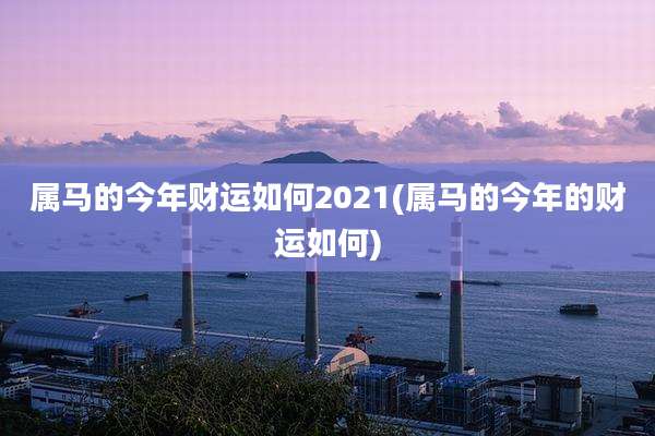 属马的今年财运如何2021(属马的今年的财运如何)