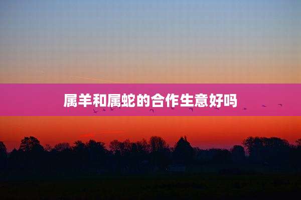 属羊和属蛇的合作生意好吗