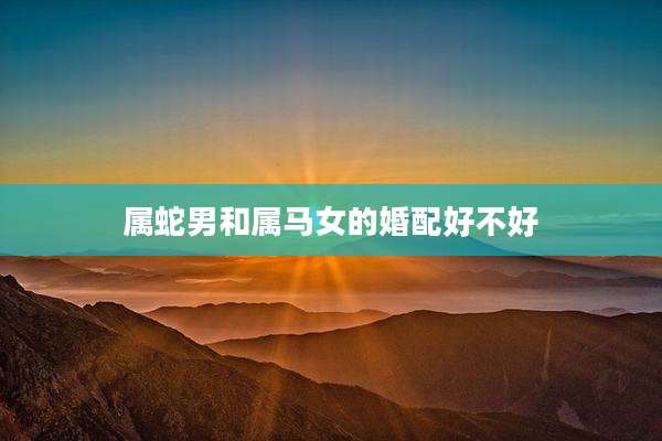 属蛇男和属马女的婚配好不好
