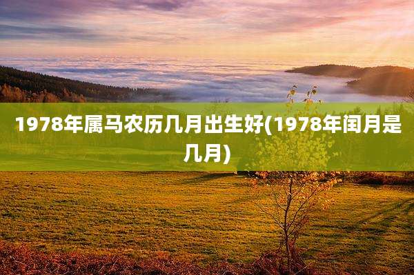 1978年属马农历几月出生好(1978年闰月是几月)