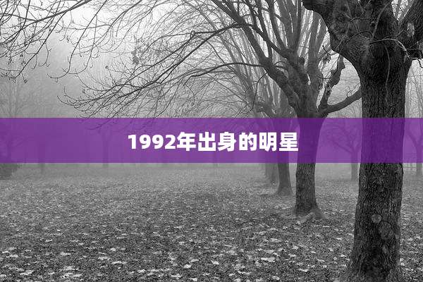 1992年出身的明星
