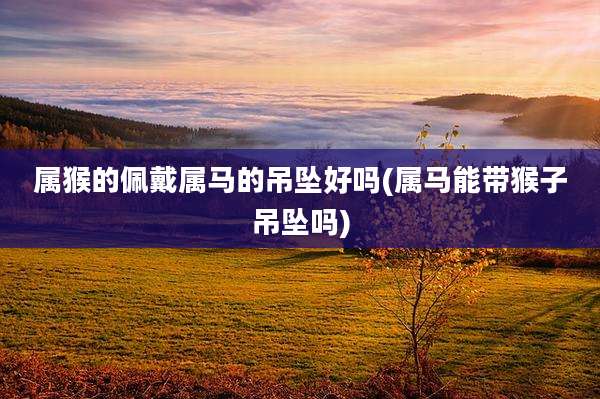 属猴的佩戴属马的吊坠好吗(属马能带猴子吊坠吗)