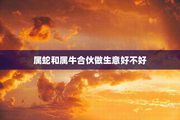 属蛇和属牛合伙做生意好不好