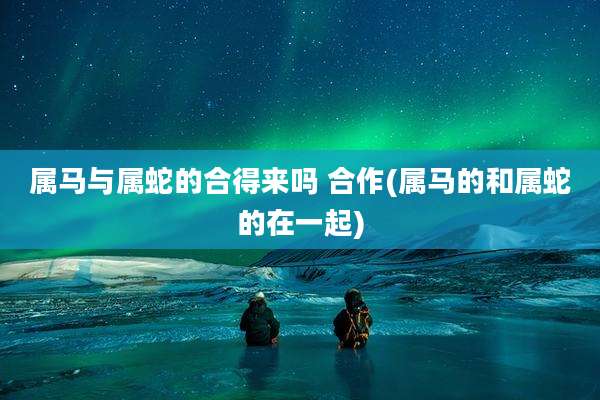 属马与属蛇的合得来吗 合作(属马的和属蛇的在一起)