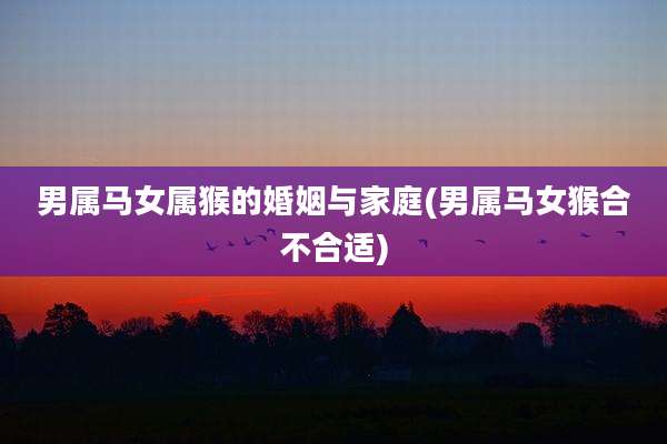 男属马女属猴的婚姻与家庭(男属马女猴合不合适)