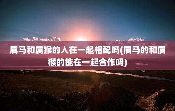 属马和属猴的人在一起相配吗(属马的和属猴的能在一起合作吗)