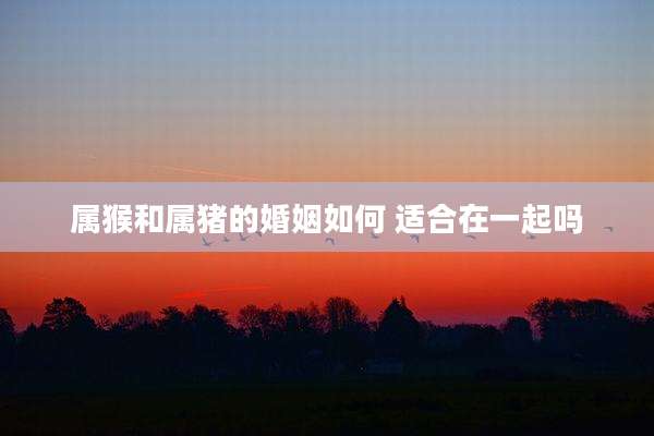 属猴和属猪的婚姻如何 适合在一起吗