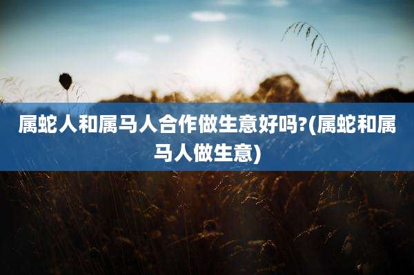 属蛇人和属马人合作做生意好吗?(属蛇和属马人做生意)