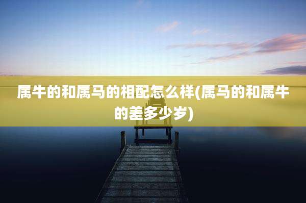 属牛的和属马的相配怎么样(属马的和属牛的差多少岁)