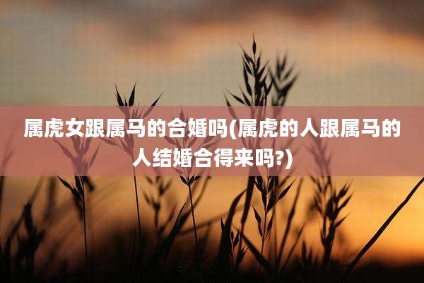 属虎女跟属马的合婚吗(属虎的人跟属马的人结婚合得来吗?)