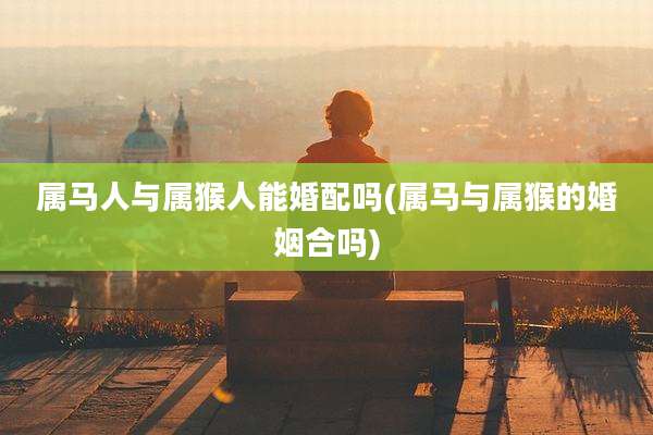 属马人与属猴人能婚配吗(属马与属猴的婚姻合吗)