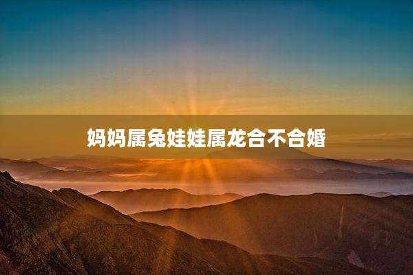 妈妈属兔娃娃属龙合不合婚