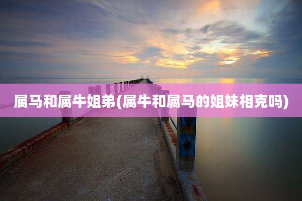 属马和属牛姐弟(属牛和属马的姐妹相克吗)