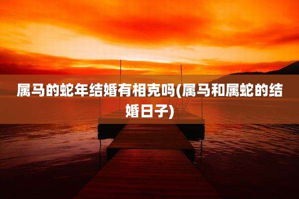 属马的蛇年结婚有相克吗(属马和属蛇的结婚日子)