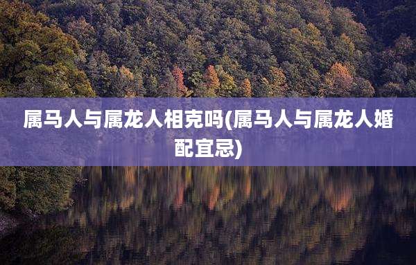 属马人与属龙人相克吗(属马人与属龙人婚配宜忌)