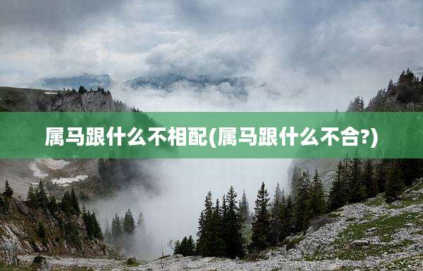 属马跟什么不相配(属马跟什么不合?)