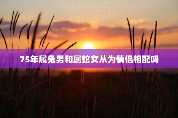 75年属兔男和属蛇女从为情侣相配吗