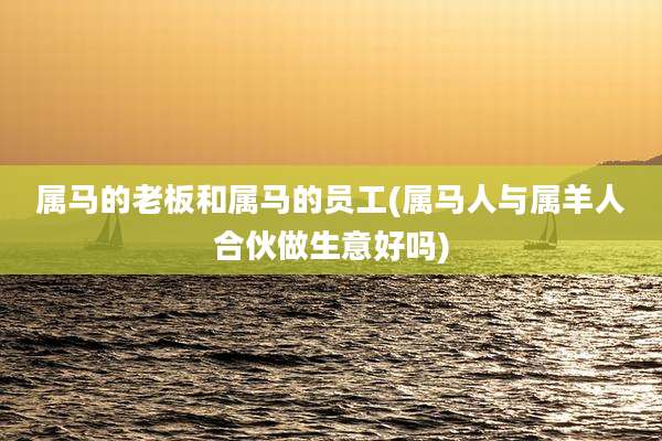 属马的老板和属马的员工(属马人与属羊人合伙做生意好吗)