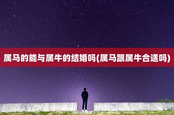 属马的能与属牛的结婚吗(属马跟属牛合适吗)