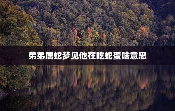 弟弟属蛇梦见他在吃蛇蛋啥意思