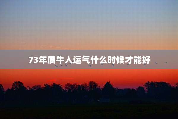 73年属牛人运气什么时候才能好