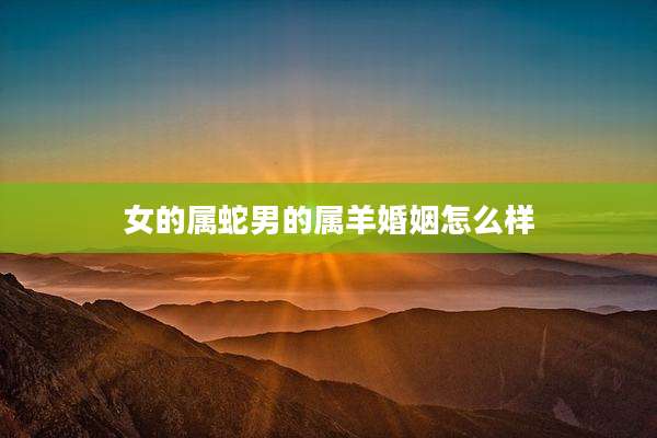 女的属蛇男的属羊婚姻怎么样