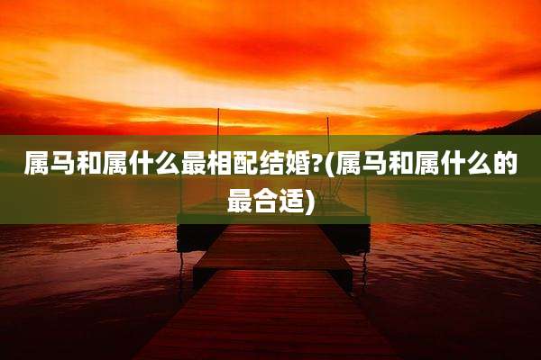 属马和属什么最相配结婚?(属马和属什么的最合适)